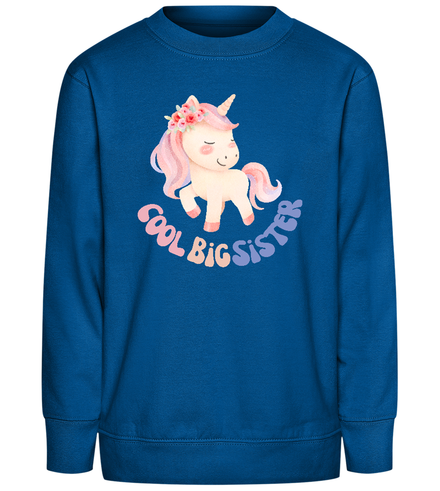 Cool Big Sister Unicorn Design - Comfort Kids Sweater_ROYAL_front