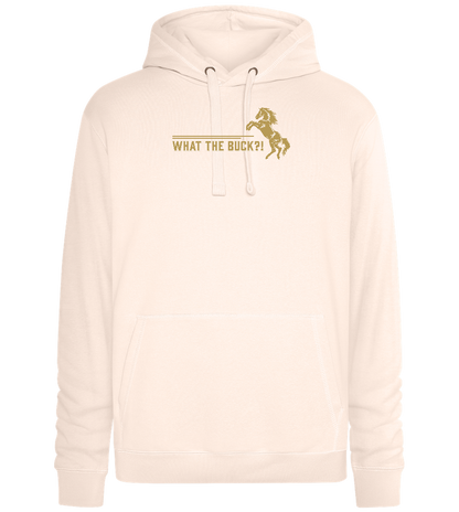 What The Buck Design - Premium unisex hoodie_LIGHT PEACH ROSE_front