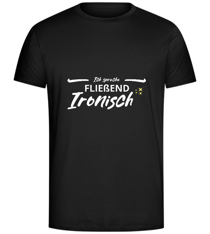 Fluently Ironic Design - Comfort Unisex T-Shirt_DEEP BLACK_front