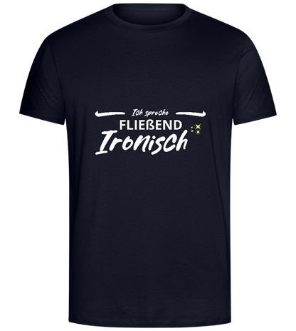 Fluently Ironic Design - Comfort Unisex T-Shirt_FRENCH NAVY_front