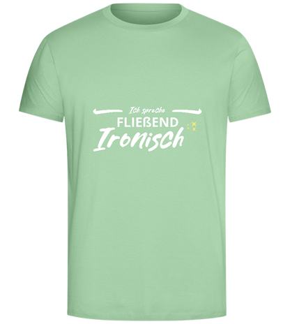 Fluently Ironic Design - Comfort Unisex T-Shirt_ICE GREEN_front