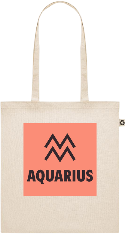 Zodiac Aquarius Design - Recycled cotton shopping bag_BEIGE_front