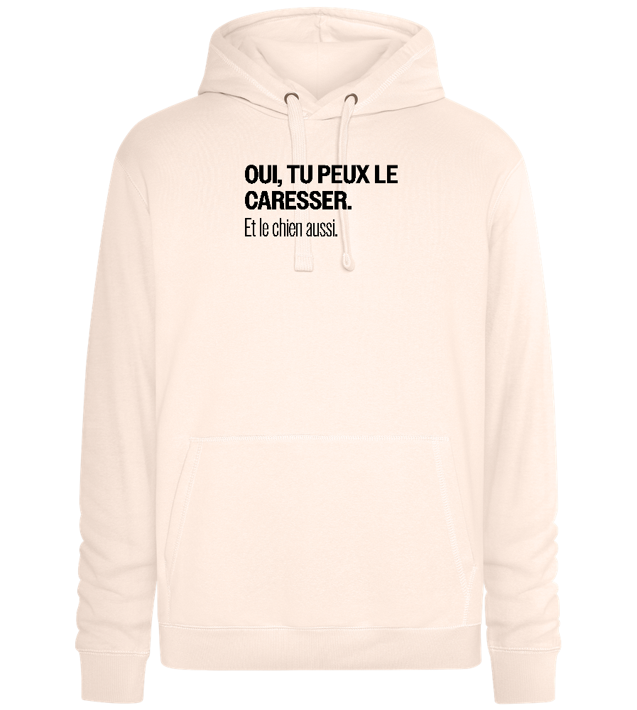 Tu Peux le Caresser Design - Premium unisex hoodie_LIGHT PEACH ROSE_front