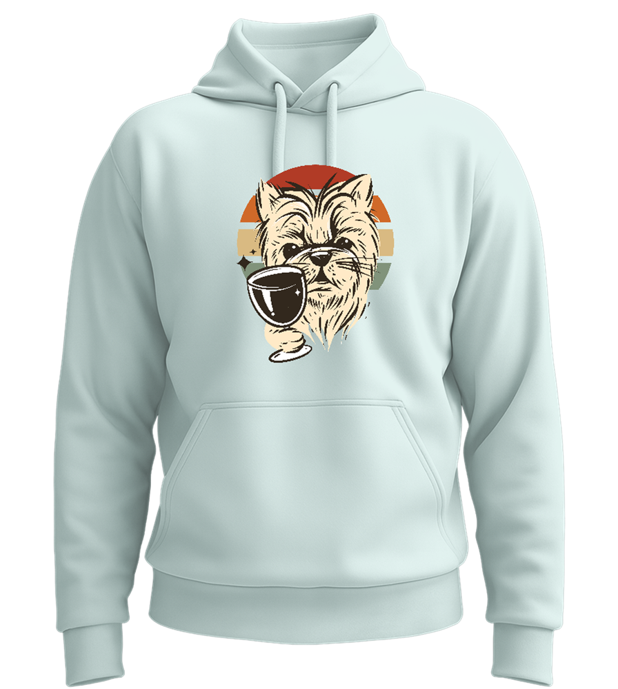 Wine and Woofs Design - Premium Essential Unisex Hoodie_ARCTIC BLUE_front