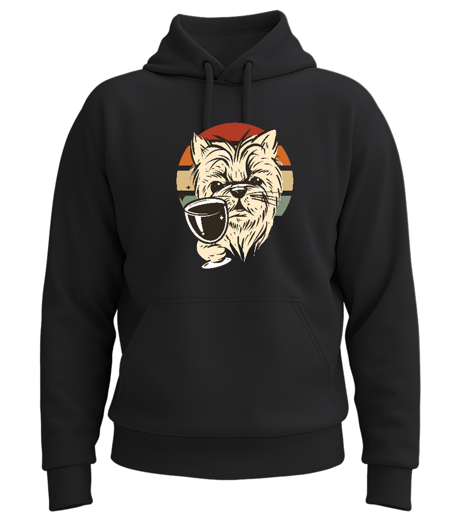 Wine and Woofs Design - Premium Essential Unisex Hoodie_BLACK_front