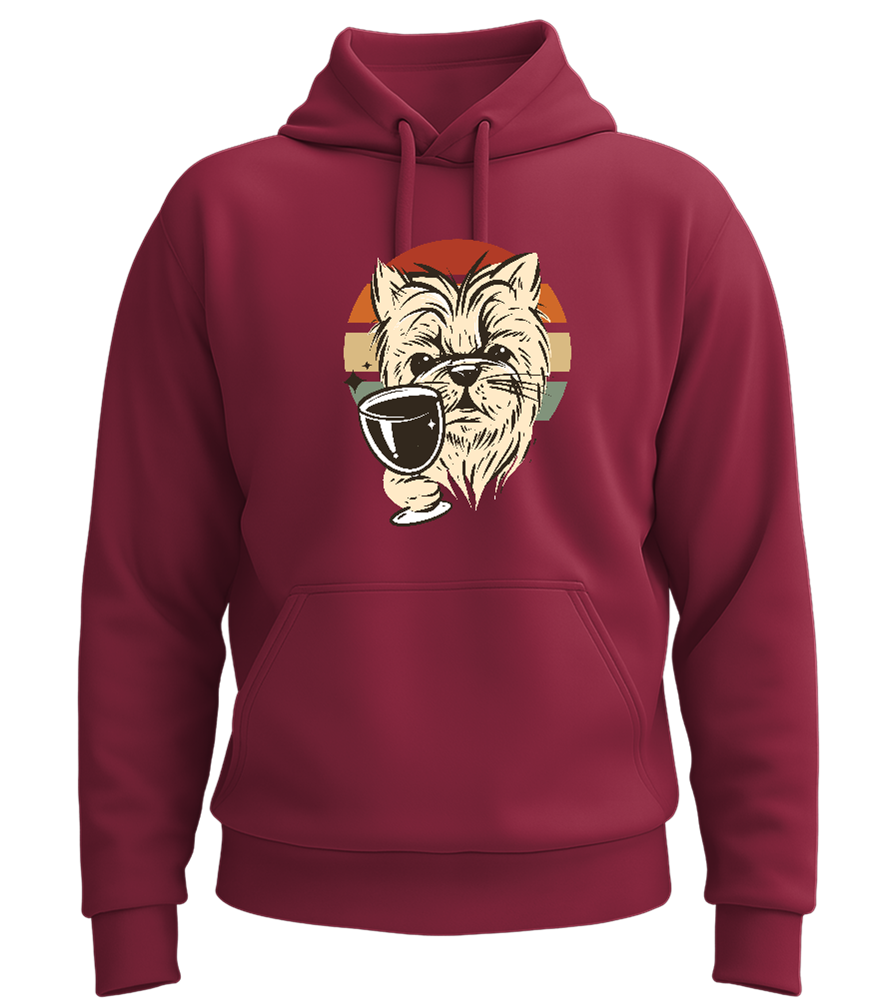 Wine and Woofs Design - Premium Essential Unisex Hoodie_BORDEAUX_front