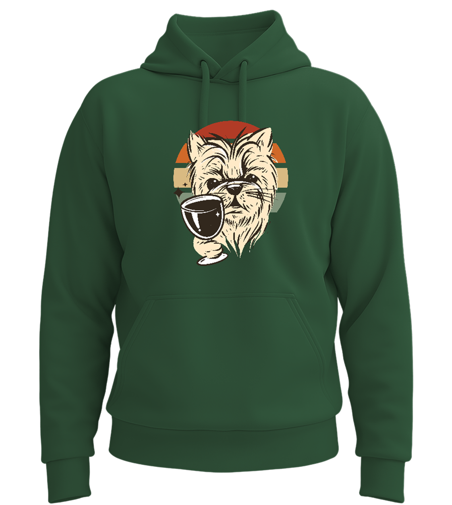 Wine and Woofs Design - Premium Essential Unisex Hoodie_GREEN BOTTLE_front