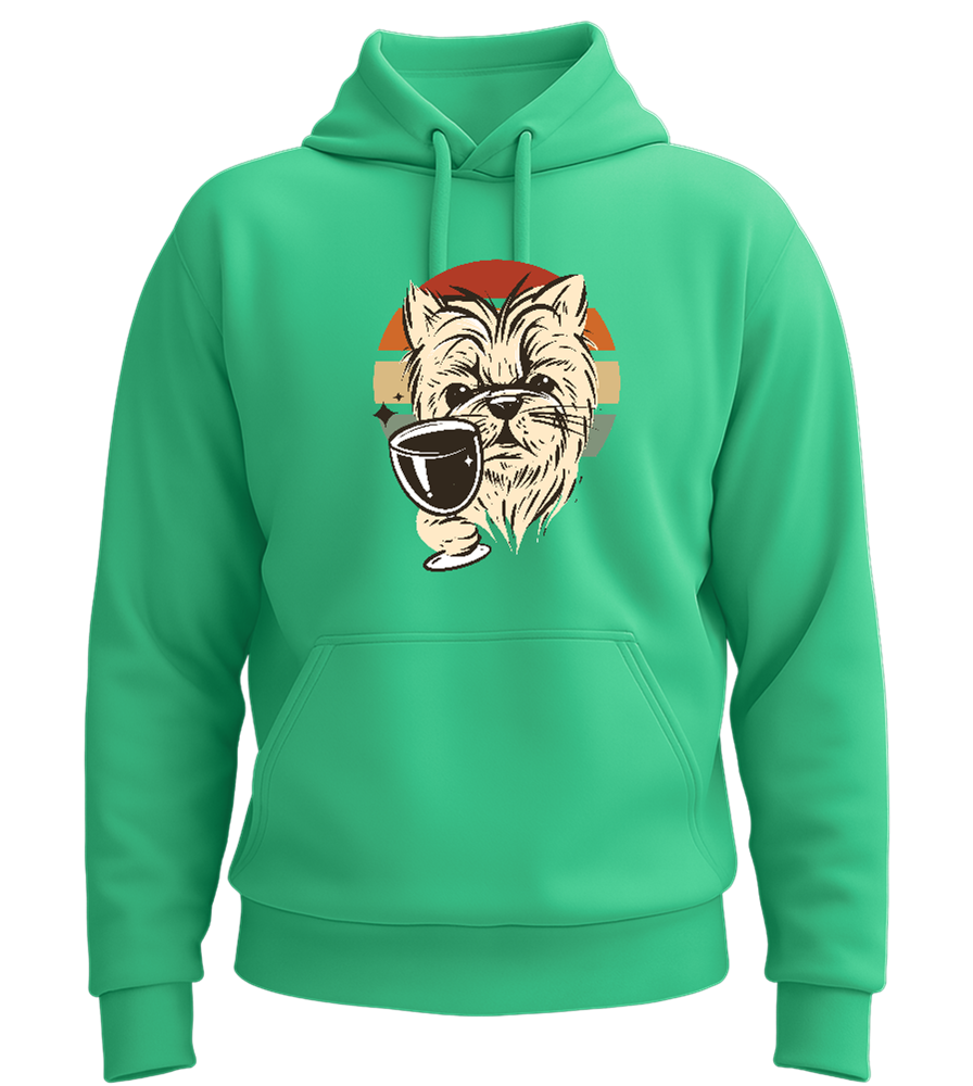 Wine and Woofs Design - Premium Essential Unisex Hoodie_SPRING GREEN_front