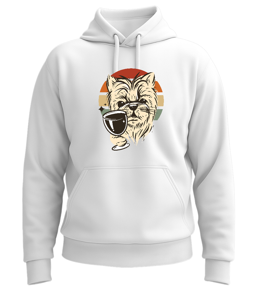 Wine and Woofs Design - Premium Essential Unisex Hoodie_WHITE_front