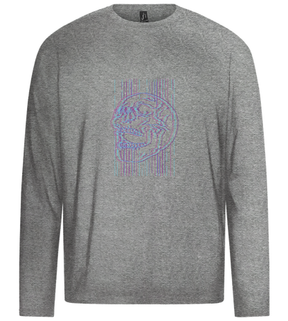 Neon Lines Skull Design - Premium men's long sleeve t-shirt_ORION GREY_front