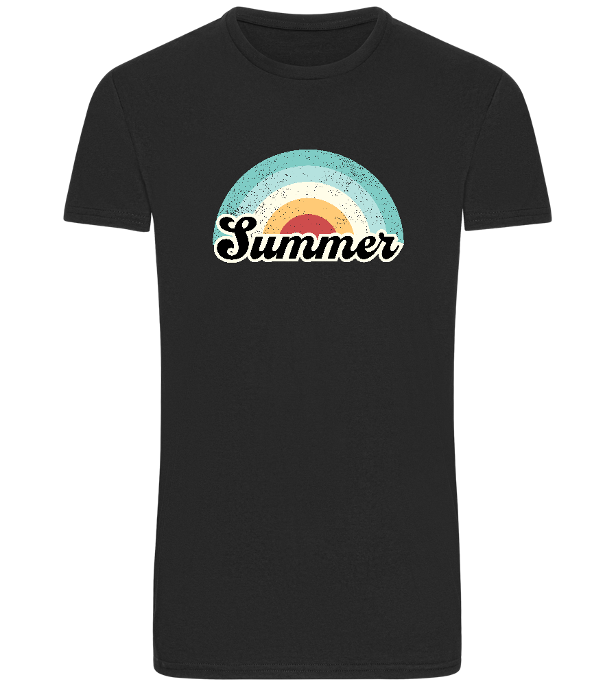 Summer Rainbow Design - Basic Unisex T-Shirt_DEEP BLACK_front