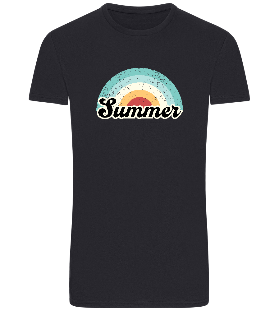 Summer Rainbow Design - Basic Unisex T-Shirt_FRENCH NAVY_front