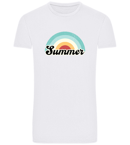 Summer Rainbow Design - Basic Unisex T-Shirt_WHITE_front