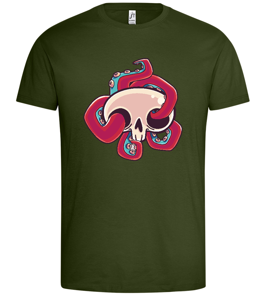 Squid Skull Design - Premium men's t-shirt_ARMY_front