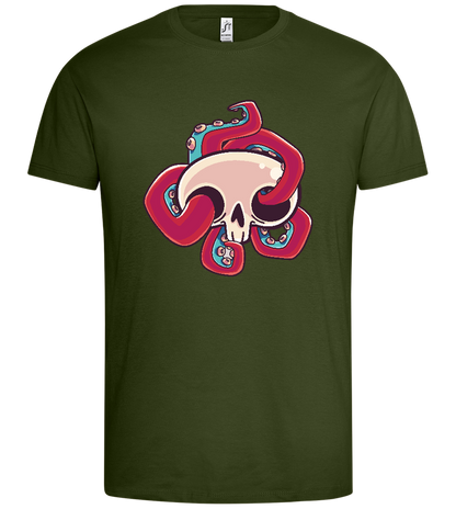 Squid Skull Design - Premium men's t-shirt_ARMY_front