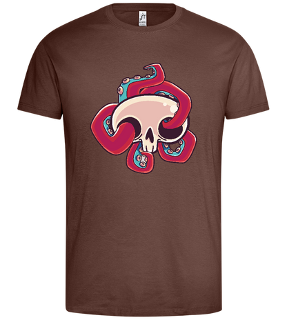 Squid Skull Design - Premium men's t-shirt_CHOCOLATE_front