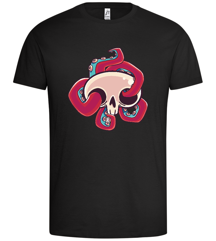 Squid Skull Design - Premium men's t-shirt_DEEP BLACK_front