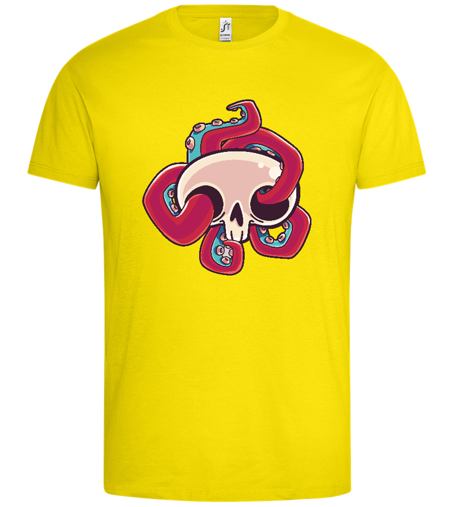 Squid Skull Design - Premium men's t-shirt_YELLOW_front