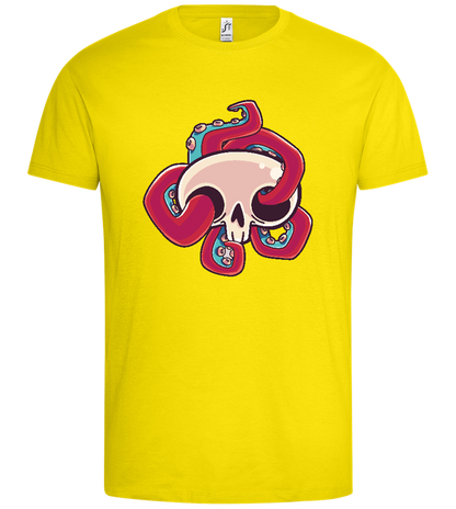 Squid Skull Design - Premium men's t-shirt_YELLOW_front