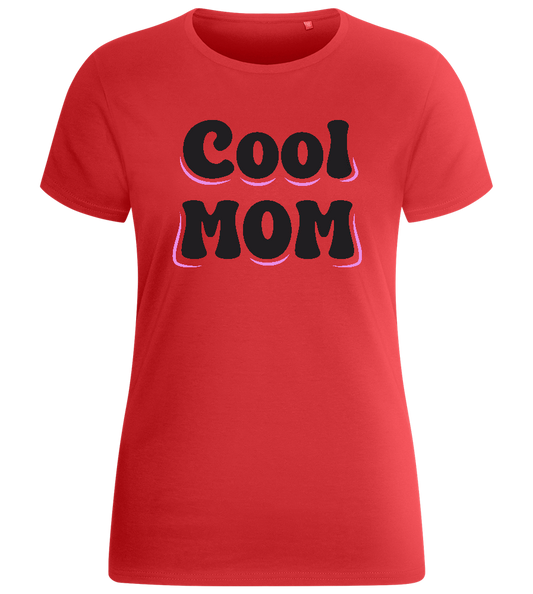 Cool Mom Design - Basic women's fitted t-shirt_RED_front