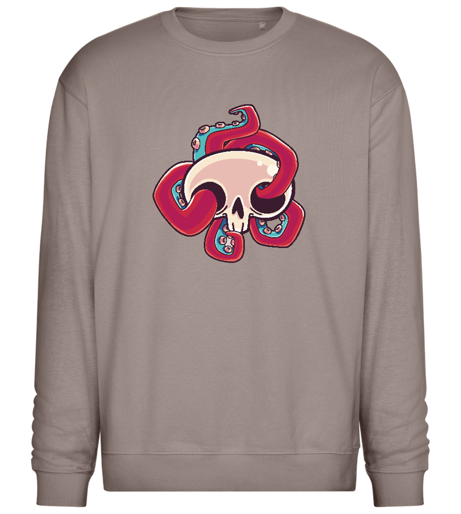 Squid Skull Design - Comfort Essential Unisex Sweater_CHARCOAL CHIN_front