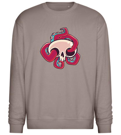 Squid Skull Design - Comfort Essential Unisex Sweater_CHARCOAL CHIN_front