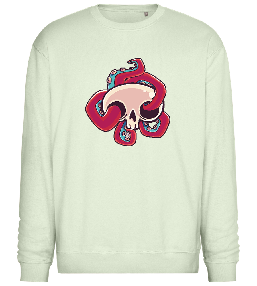 Squid Skull Design - Comfort Essential Unisex Sweater_CREAMY GREEN_front