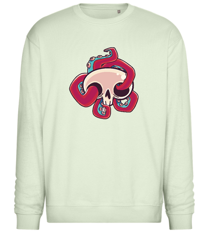 Squid Skull Design - Comfort Essential Unisex Sweater_CREAMY GREEN_front