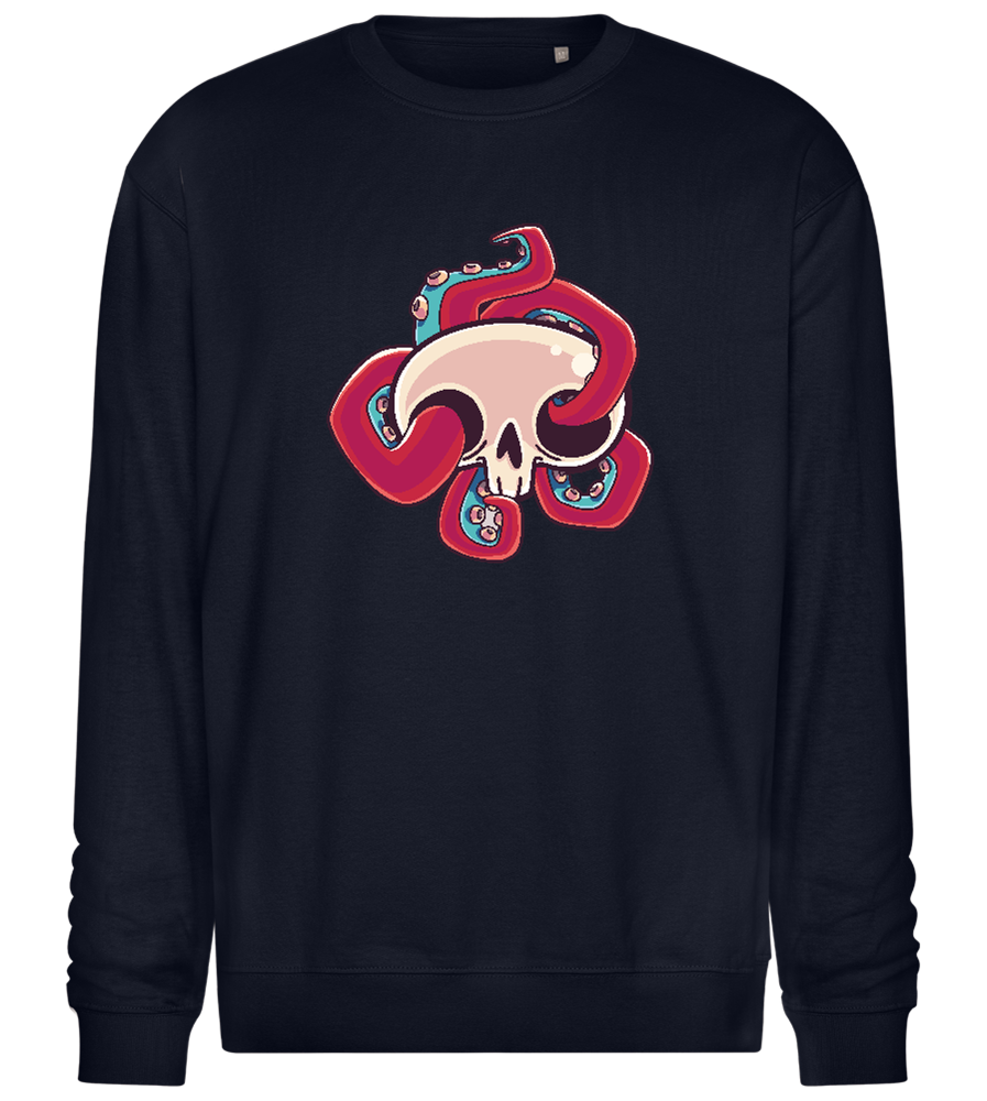 Squid Skull Design - Comfort Essential Unisex Sweater_FRENCH NAVY_front