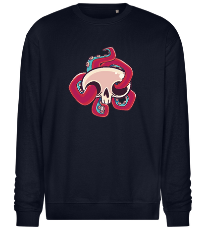 Squid Skull Design - Comfort Essential Unisex Sweater_FRENCH NAVY_front