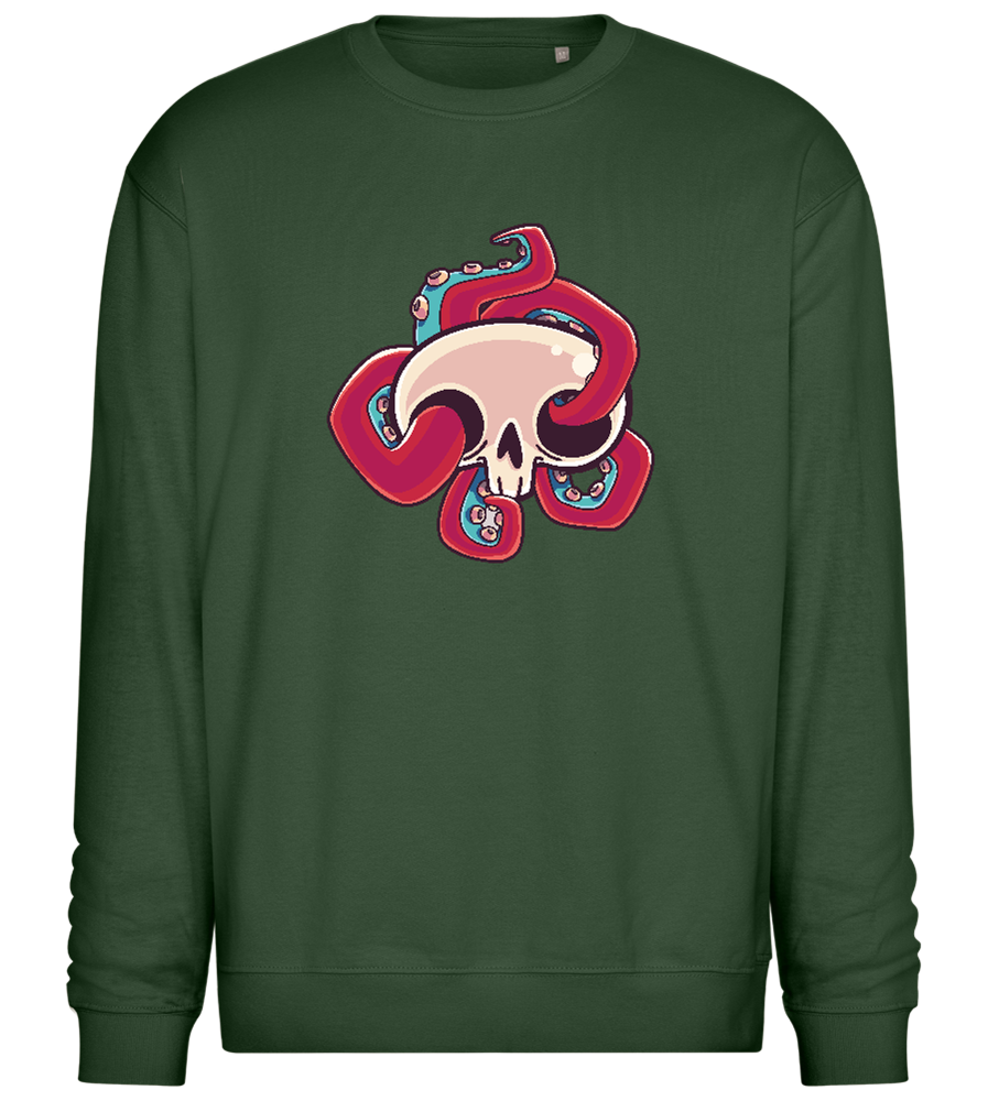 Squid Skull Design - Comfort Essential Unisex Sweater_GREEN BOTTLE_front