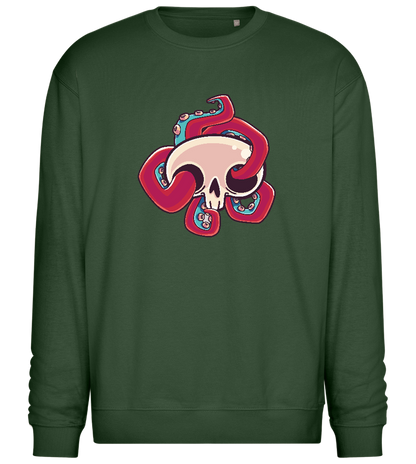 Squid Skull Design - Comfort Essential Unisex Sweater_GREEN BOTTLE_front