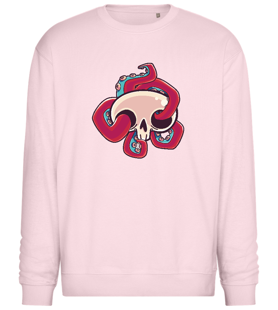 Squid Skull Design - Comfort Essential Unisex Sweater_LIGHT PEACH ROSE_front