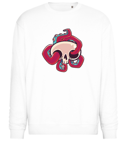 Squid Skull Design - Comfort Essential Unisex Sweater_WHITE_front