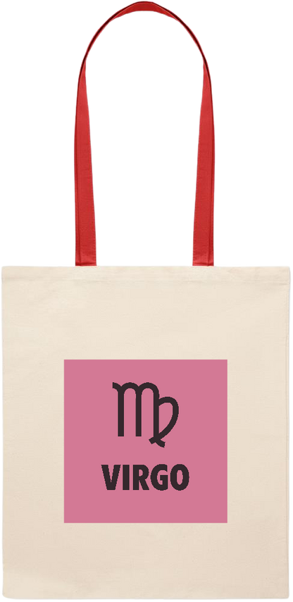 Virgo Zodiac Sign Design - Essential colored handle tote bag_RED_front