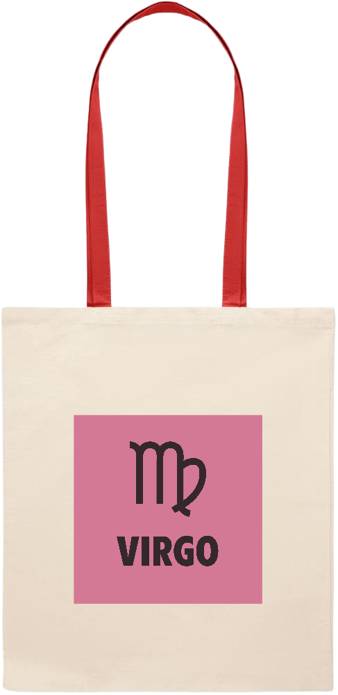 Virgo Zodiac Sign Design - Essential colored handle tote bag_RED_front