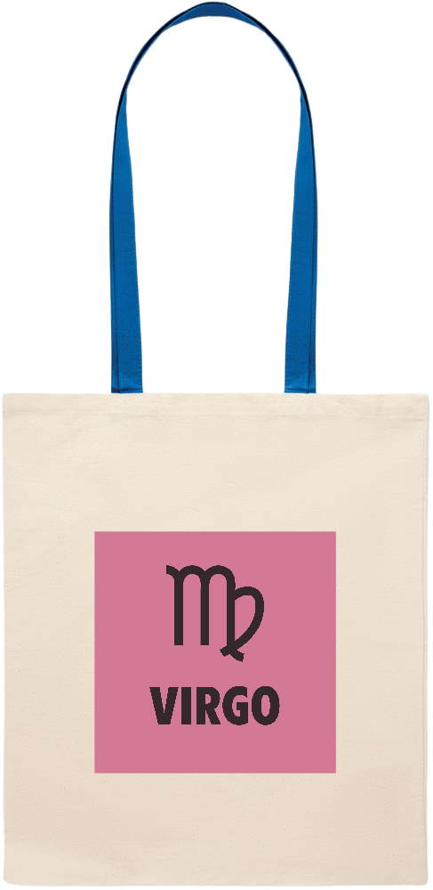 Virgo Zodiac Sign Design - Essential colored handle tote bag_ROYAL BLUE_front