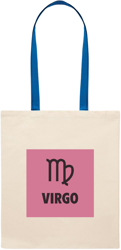 Virgo Zodiac Sign Design - Essential colored handle tote bag_ROYAL BLUE_front