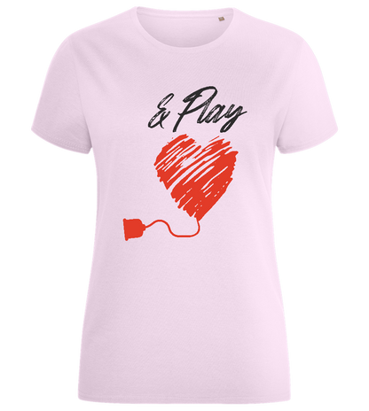 And Play Heart Design - Comfort women's fitted t-shirt_LIGHT PINK_front