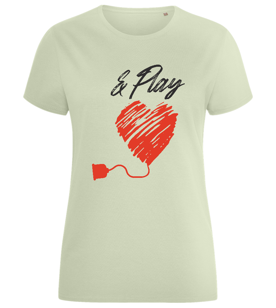 And Play Heart Design - Comfort women's fitted t-shirt_SILESTONE_front