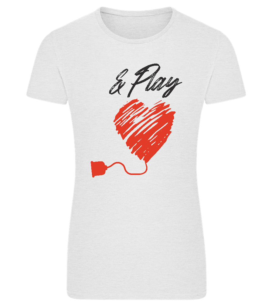 And Play Heart Design - Comfort women's fitted t-shirt_VIBRANT WHITE_front