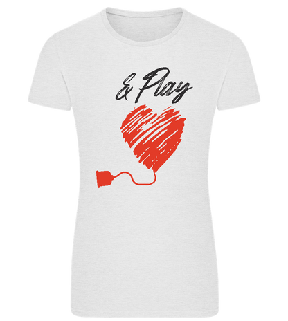 And Play Heart Design - Comfort women's fitted t-shirt_VIBRANT WHITE_front