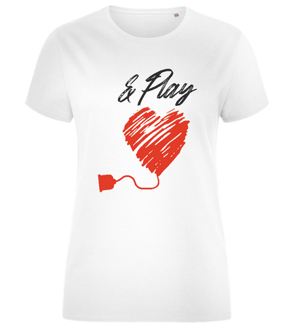 And Play Heart Design - Comfort women's fitted t-shirt_WHITE_front