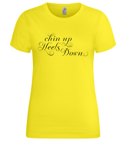 Chin Up Quote Design - Premium women's t-shirt_LEMON_front