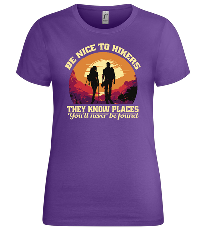 Be Nice to Hikers Design - Premium women's t-shirt_DARK PURPLE_front