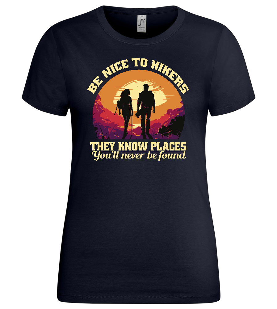 Be Nice to Hikers Design - Premium women's t-shirt_FRENCH NAVY_front