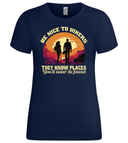 Be Nice to Hikers Design - Premium women's t-shirt_MARINE_front