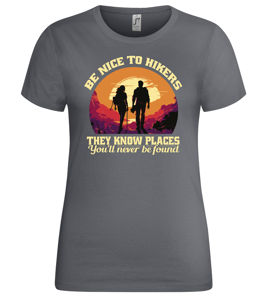 Be Nice to Hikers Design - Premium women's t-shirt_MOUSE GREY_front