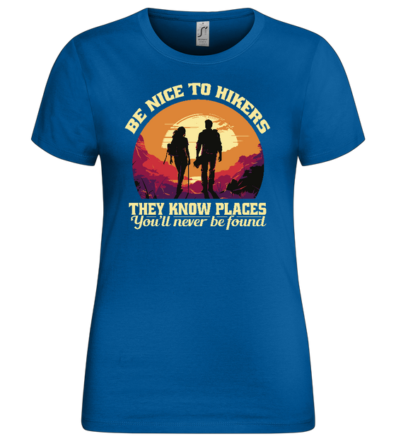 Be Nice to Hikers Design - Premium women's t-shirt_ROYAL_front