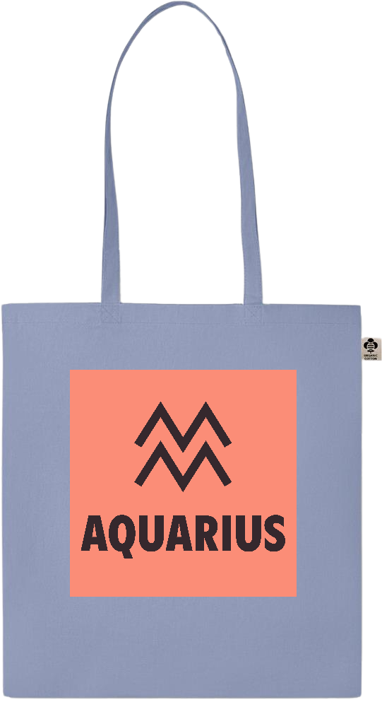 Zodiac Aquarius Design - Essential colored organic cotton tote bag_BABY BLUE_front